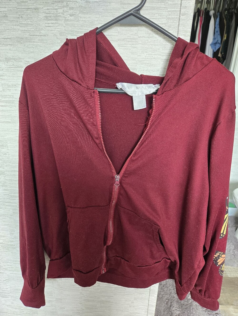 La Image Burgundy Zip-Front Hoodie